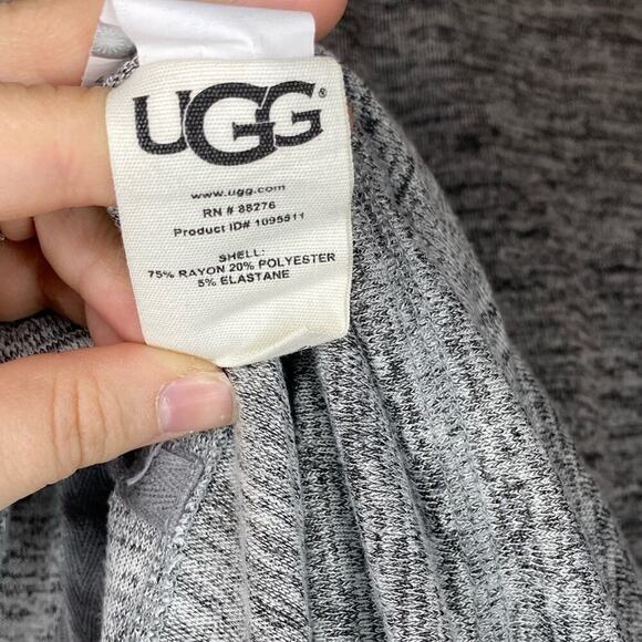 Ugg Quincy Soft Stretch Side Tie Crewneck Heather Gray Long Sleeve Sweater - Picture 6 of 6